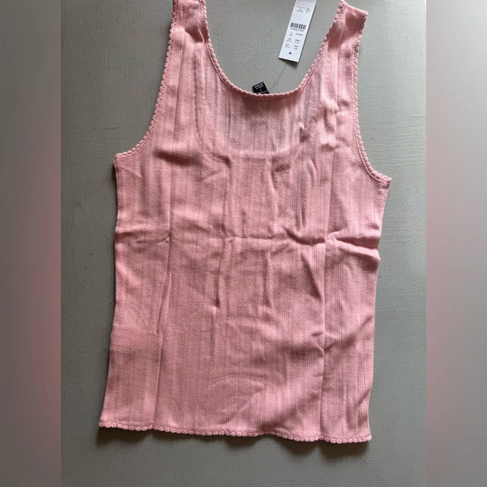 NWT JCREW 100% Cotton Pointelle tank top in Baby Pink